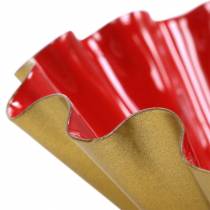Prodotto Ciotola decorativa stampo da forno smaltato rosso, oro Ø12,5 cm H4 cm
