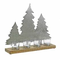 Portacandela Tannen Mango, metallo argento 38 × 34 cm 4 bicchieri portacandela