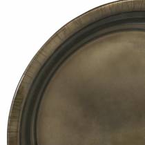 Piatto decorativo in metallo bronzo con effetto smalto Ø30cm