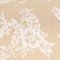 Prodotto Nastro da tavolo con fiori runner da tavolo in cotone beige 15 cm 3 m