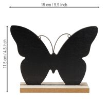 Prodotto Decorazione da tavolo in legno decorazione farfalla nero naturale 15cm 6 pezzi