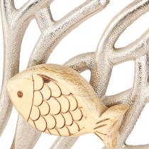 Prodotto Decorazione da tavolo decorazione corallo marittimo pesce legno metallo L30cm