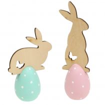 Decorazione da tavola Uovo di Pasqua con coniglio 9 cm - 12 cm 2 pezzi