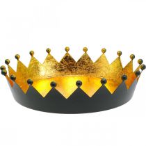 Prodotto Decorazione da tavola Corona di Natale oro nero Ø25,5cm H6cm