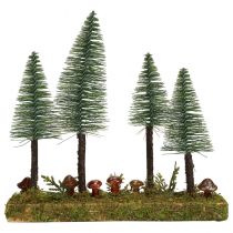 Decorazione da tavolo mini abeti base foresta di abete artificiale 30 cm