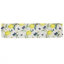 Prodotto Runner da tavolo limoni e olive runner da tavolo estivo in tessuto 138×32 cm
