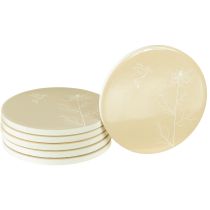 Prodotto Sottobicchieri da tavolo Spring Bird Marrone Bianco Ø11cm 6 pz