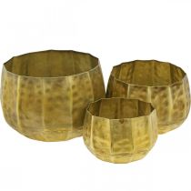 Vaso da fiori decorativo in metallo ottone Ø22,5/18,5/14,5 cm set di 3