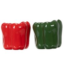 Prodotto Fioriera in ceramica Peperoncini verde e rosso per decorazione, adatta a qualsiasi stile 13 cm, 2 pezzi