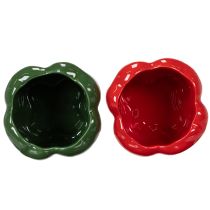 Prodotto Fioriera in ceramica Peperoncini verde e rosso per decorazione, adatta a qualsiasi stile 13 cm, 2 pezzi