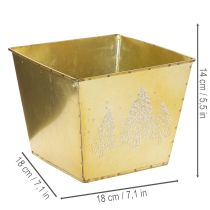 Prodotto Vaso in metallo con motivo abete scintillante, 18 cm