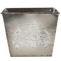 Prodotto Fioriera quadrata in metallo con motivo a abete, 18 cm