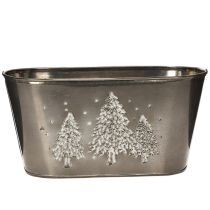 Prodotto Fioriera ovale con decorazione a rilievo di abete, 25 cm