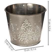 Prodotto Fioriera in metallo con alberelli glitterati, 13 cm