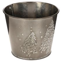 Prodotto Fioriera in metallo con alberelli glitterati, 13 cm