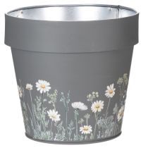 Prodotto Vaso da fiori con delicato motivo di fiori selvatici, pratico da usare su balcone o terrazza, 15 cm, 3 pezzi