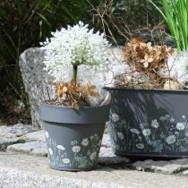 Prodotto Vaso da fiori con delicato motivo di fiori selvatici, pratico da usare su balcone o terrazza, 15 cm, 3 pezzi