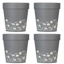 Prodotto Vaso da fiori con motivo floreale per la decorazione moderna della casa e del balcone estivo, 13 cm, 4 pezzi