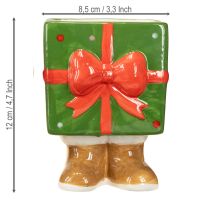 Prodotto Fioriera in ceramica regalo di Natale con piedini H11,5cm 2 pezzi