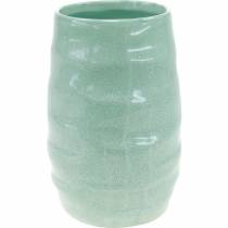 Vaso in ceramica ondulato, decoro vaso, vaso in ceramica H20cm