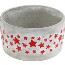 Prodotto Vaso per l&#39;Avvento, fioriera con stelle, decoro cemento Ø20cm H11cm