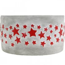 Prodotto Vaso per l'Avvento, fioriera con stelle, decoro cemento Ø20cm H11cm