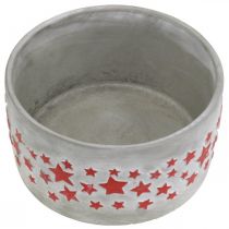 Prodotto Vaso per l'Avvento, fioriera con stelle, decoro cemento Ø20cm H11cm