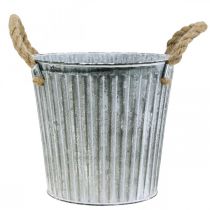 Prodotto Vaso decorativo per piantare, vaso in metallo con manici, decorazione in metallo Shabby Chic Ø21,5cm