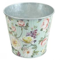 Vaso per fiori rose fioriera in metallo estivo Ø14cm H12,5cm