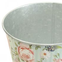 Vaso per fiori rose fioriera in metallo estivo Ø15,5cm H15cm