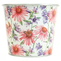 Prodotto Vaso fioriera decoro primavera cachepot in metallo Ø12cm H10.5cm