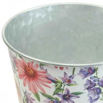 Prodotto Vaso fioriera decoro primavera cachepot in metallo Ø14cm H12.5cm