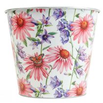 Prodotto Vaso fioriera decoro primavera cachepot in metallo Ø14cm H12.5cm
