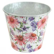 Prodotto Vaso fioriera decoro primavera cachepot in metallo Ø14cm H12.5cm