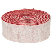 Prodotto Cerniera per vaso bicolore realizzata in 100% lana con un nastro decorativo in feltro, bianco/rosso, larga 7,5 cm e lunga 5 m.