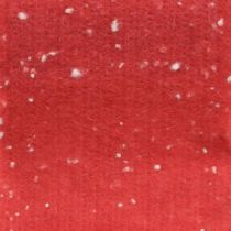 Nastro in feltro rosso con pois, nastro decorativo, nastro adesivo, feltro di lana rosso chiaro, bianco 15cm 5m