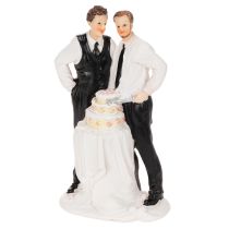 Prodotto Decorazione per torta raffigurante una coppia di uomini con torta, 16,5 cm