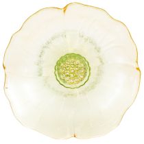 Prodotto Piatto decorativo in vetro con piedistallo, con decorazione floreale, ideale per presentazioni festive, 15 cm