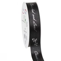 Prodotto Nastro in lutto con scritta in argento nero &quot;Cared...&quot; 25 mm 25 m