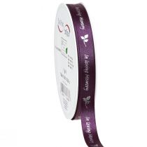 Prodotto Nastro da lutto in argento viola in memoria d&#39;amore 15 mm 25 m