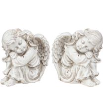 Prodotto Angelo in lutto seduto figura decorativa crema 6,5×5×7,5cm 2 pezzi