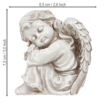 Prodotto Angelo in lutto seduto figura decorativa crema 6,5×5×7,5cm 2 pezzi