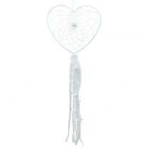 Dream catcher cuore bianco 55cm 2 pezzi