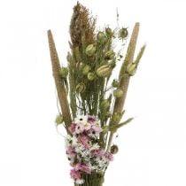 Bouquet di fiori secchi rosa, bouquet bianco di fiori secchi H60-65cm