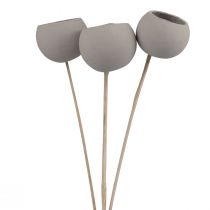 Prodotto Campane decorative con fiori secchi su gambo grigio 37 cm 3 pz
