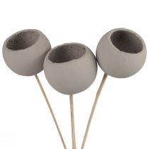 Prodotto Campane decorative con fiori secchi su gambo grigio 37 cm 3 pz