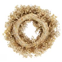 Prodotto Ghirlanda di fiori secchi sbiancata corona decorativa crema Ø25cm