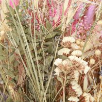 Prodotto Mazzo di fiori secchi erba eucalipto crema rosa 200g