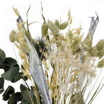 Bouquet essiccato di cardo eucalipto argento essiccato 64cm