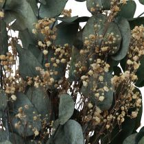 Prodotto Mazzo di fiori secchi eucalipto gypsophila conservato 50 cm verde